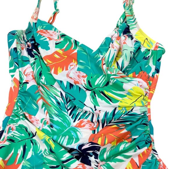 Miraclesuit Womens Tropical Print One-Piece Swimsuit Size 14 Polyester & Elastan - Picture 2 of 5